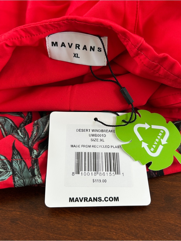 Mavrans Men's Leo Pantera Windbreaker Hooded Full Zip Jacket, Size Xl, Nwt — image 3 of 7